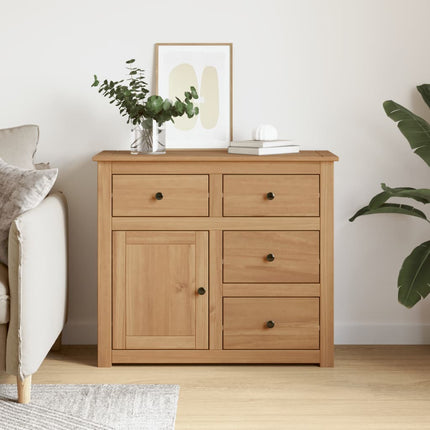 Credenza con Cassetti Panama 93x40x80 cm Legno Massello di Pino