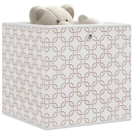 Scatole Portaoggetti 4 pz Crema 32x32x32 cm Tessuto non Tessuto