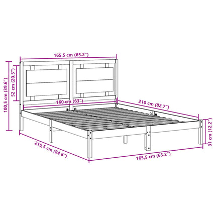 Giroletto Extra Lungo senza Materasso 160x210 cm Legno Massello