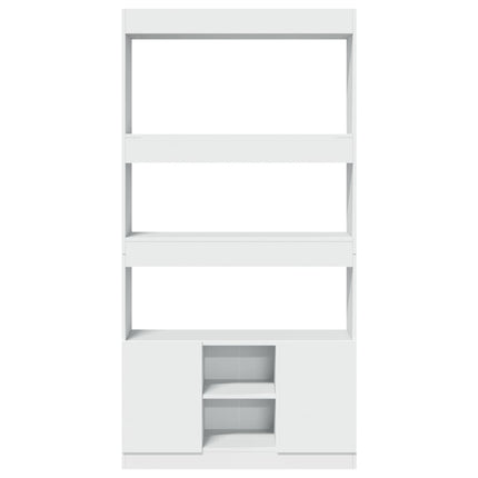 Credenza Bianca 92x33x180 cm in Legno Multistrato