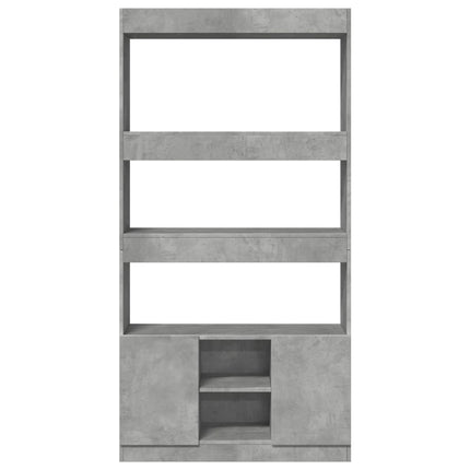 Credenza Grigio Cemento 92x33x180 cm in Legno Multistrato