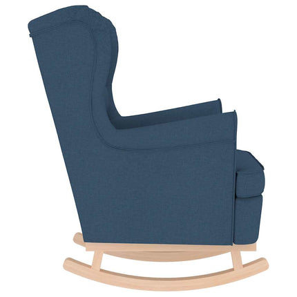 Sedia a Dondolo Blu 74x90x102 cm in Tessuto