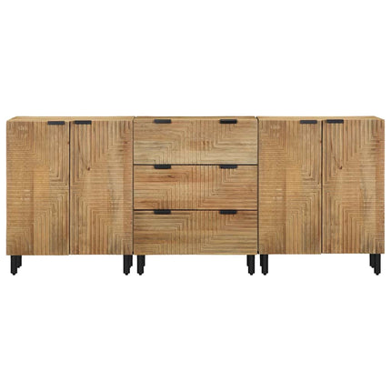 Credenze 3 pz Marrone 60x33x75 cm in Legno Massello di Mango