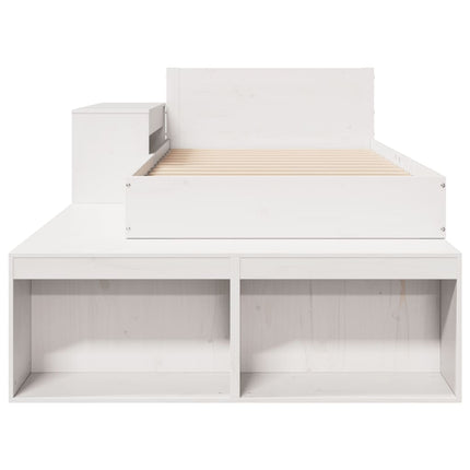 Letto senza Materasso Bianco 90x200 cm Legno Massello di Pino
