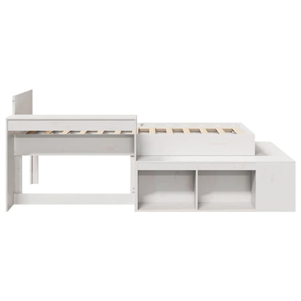 Letto senza Materasso Bianco 90x200 cm Legno Massello di Pino