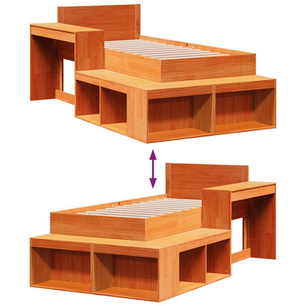 Letto senza Materasso Marrone Cera 90x200 cm Legno di Pino