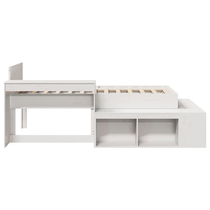 Letto senza Materasso Bianco 75x190 in Legno Massello di Pino