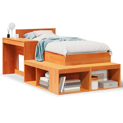 Letto senza Materasso Marrone Cera 80x200 cm Legno di Pino