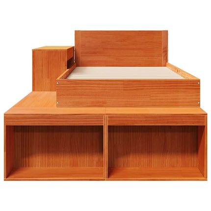 Letto senza Materasso Marrone Cera 80x200 cm Legno di Pino