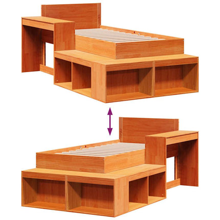 Letto senza Materasso Marrone Cera 80x200 cm Legno di Pino