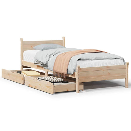 Giroletto senza Materasso 100x200 cm in Legno Massello di Pino