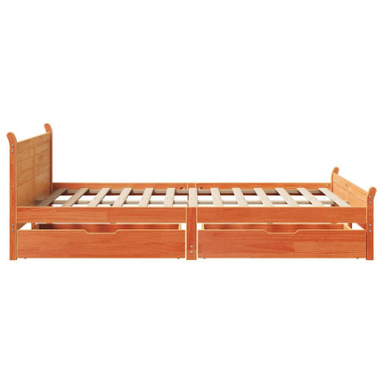 Letto senza Materasso Marrone Cera 120x190 cm in Legno di Pino
