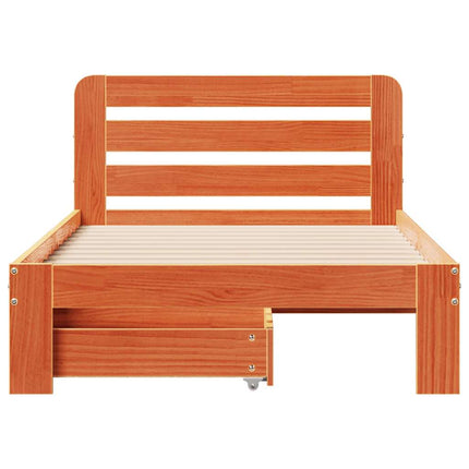 Letto senza Materasso Marrone Cera 90x190 cm in Legno di Pino