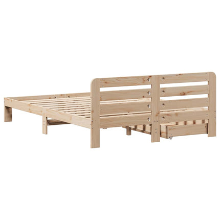 Letto senza Materasso 140x190 cm in Legno Massello di Pino