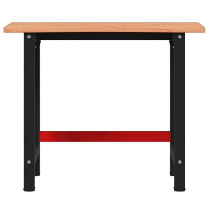 Banco da Lavoro 100x(55-60)x81,5 cm Legno Massello di Faggio