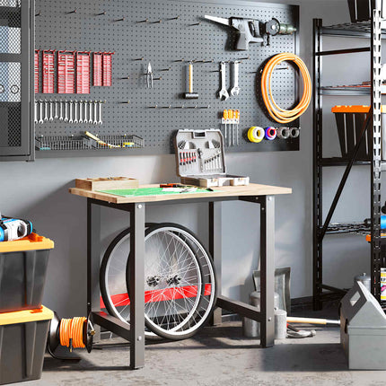 Banco Lavoro 100x60x81,5 cm Legno Massello Rovere