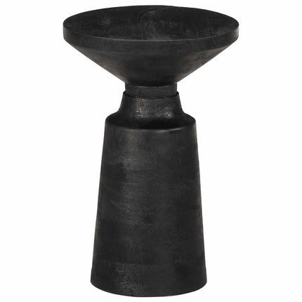 Tavolino da Salotto Nero Ã˜33x50 cm in Legno Massello di Mango