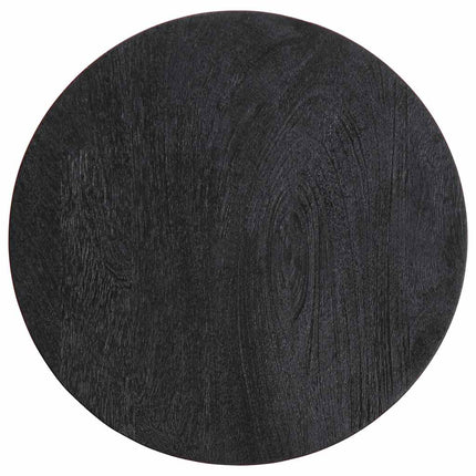 Tavolino da Salotto Nero Ã˜33x50 cm in Legno Massello di Mango