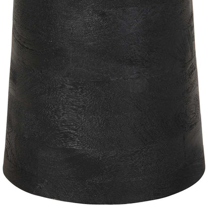 Tavolino da Salotto Nero Ã˜33x50 cm in Legno Massello di Mango