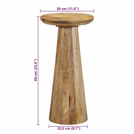 Tavolino da Salotto Ã˜30x60 cm in Legno Massello di Mango
