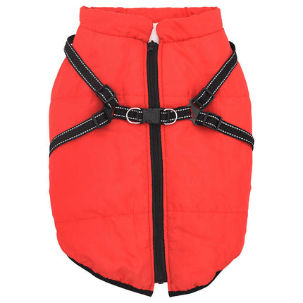 Cappotto Cani Imbracatura Impermeabile Riflettente Rosso L52