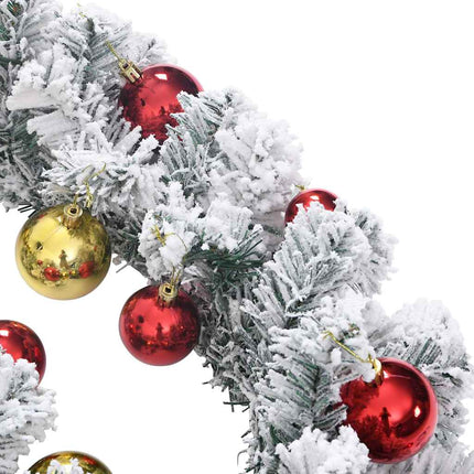 Ghirlanda di Natale con Palline e Luci LED Verde 10 m PVC