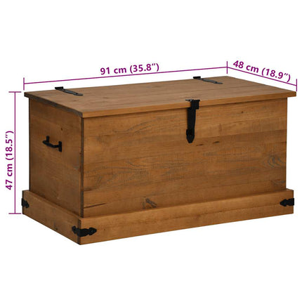 Cassapanca HALDEN 91x48x47 cm in Legno Massello di Pino