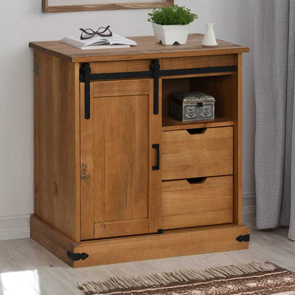 Credenza HALDEN con Anta Scorrevole 80x40x80 cm Legno Massello