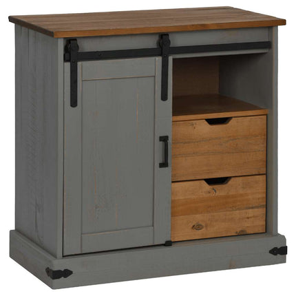 Credenza HALDEN con Anta Scorrevole 80x40x80 cm Legno Massello