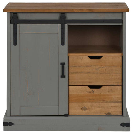 Credenza HALDEN con Anta Scorrevole 80x40x80 cm Legno Massello