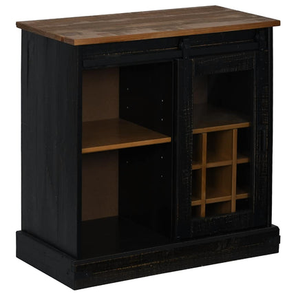 Credenza HALDEN con Anta Scorrevole 80x40x80 cm Legno Massello