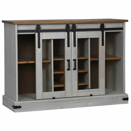 Credenza HALDEN 2 Ante Scorrevoli 112x40x80 cm Legno Massello