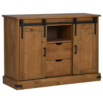 Credenza HALDEN 2 Ante Scorrevoli 112x40x80 cm Legno Massello