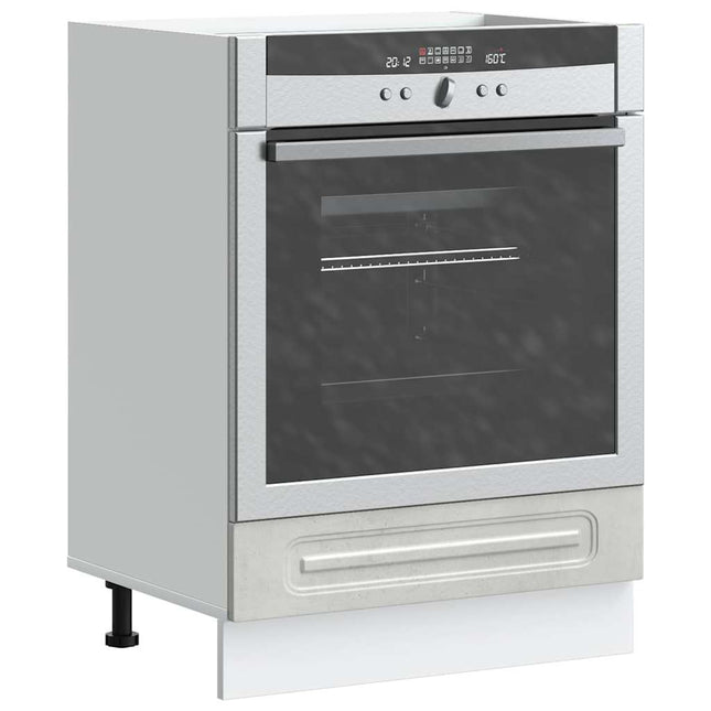 Armadio per Forno Kalmar Grigio Cemento in Legno Multistrato