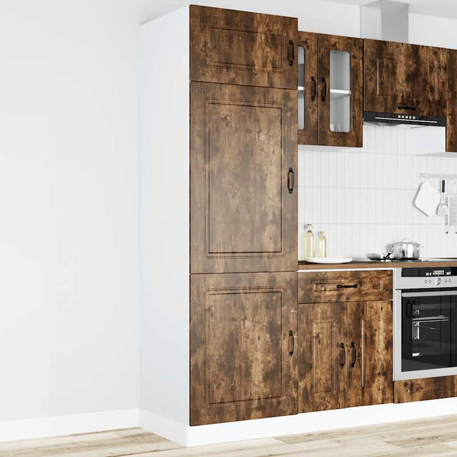 Armadio da Cucina Kalmar Rovere Fumo in Legno Multistrato