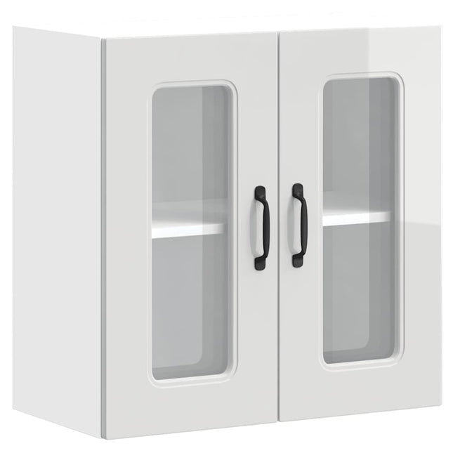 Pensile da Cucina con Porta in Vetro Kalmar Bianco Lucido