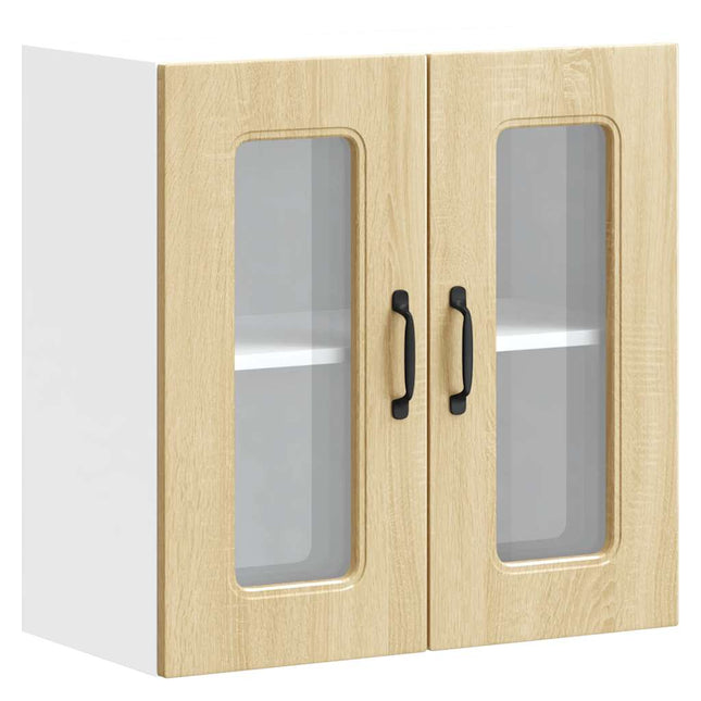 Pensile da Cucina con Porta in Vetro Kalmar Rovere Sonoma