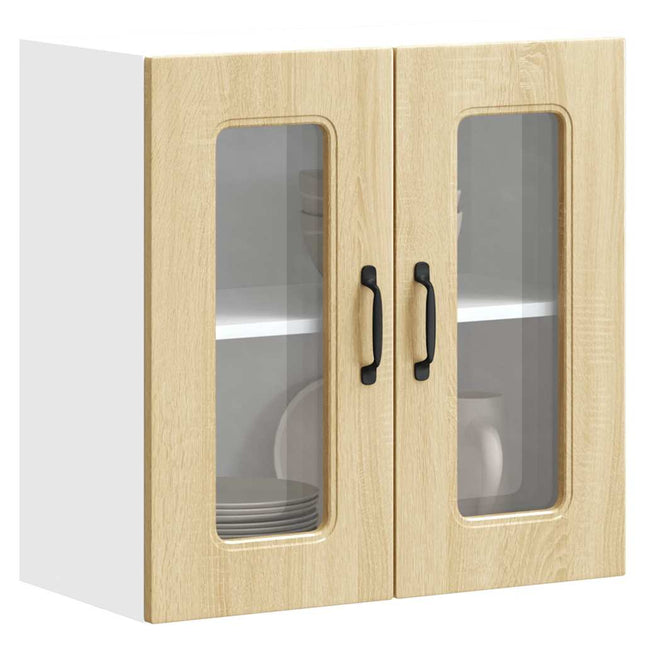 Pensile da Cucina con Porta in Vetro Kalmar Rovere Sonoma