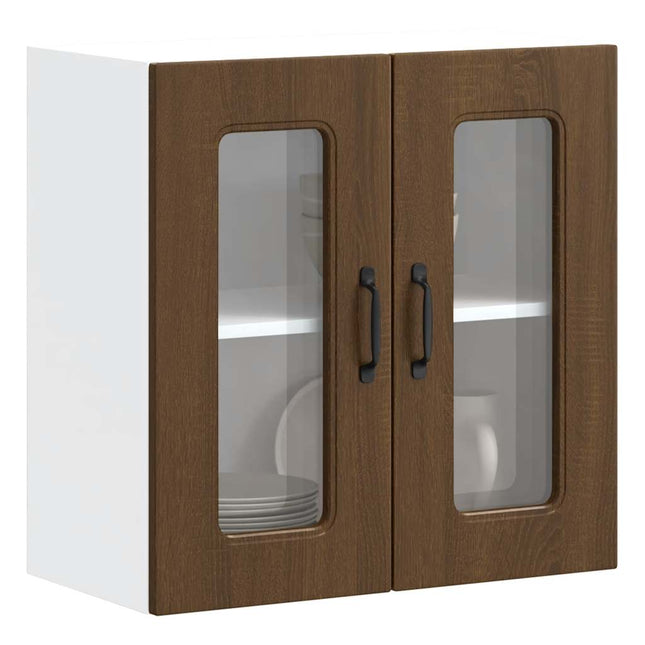Pensile da Cucina con Porta in Vetro Kalmar Rovere Marrone