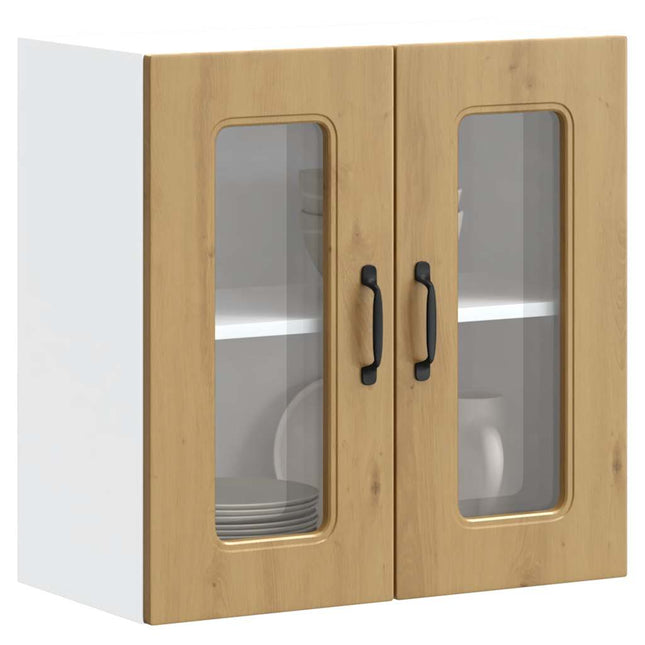 Pensile da Cucina con Porta in Vetro Kalmar Rovere Artigianale