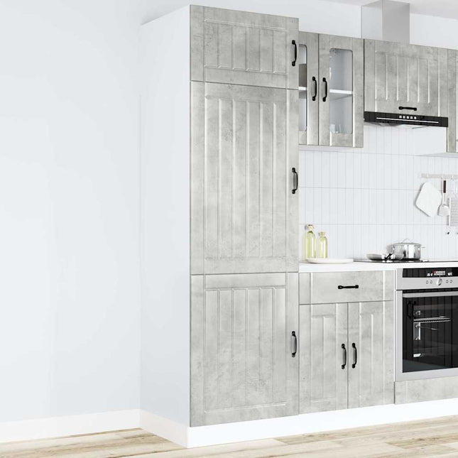 Armadio da Cucina Lucca Grigio Cemento in Legno Multistrato
