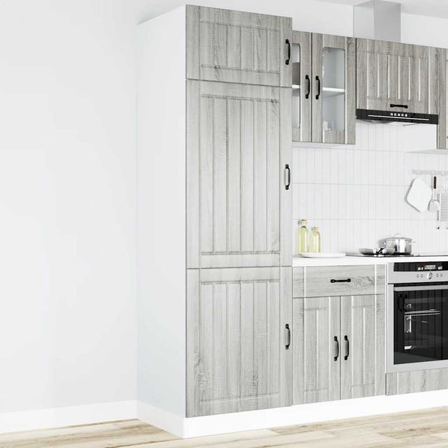 Armadio da Cucina Lucca Grigio Sonoma in Legno Multistrato