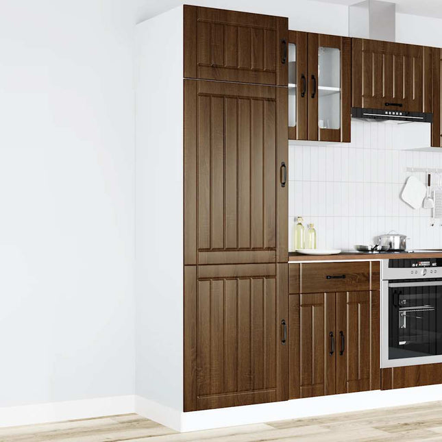 Armadio da Cucina Lucca Rovere Marrone in Legno Multistrato