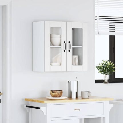 Pensile da Cucina con Porta in Vetro Lucca Bianco Truciolato