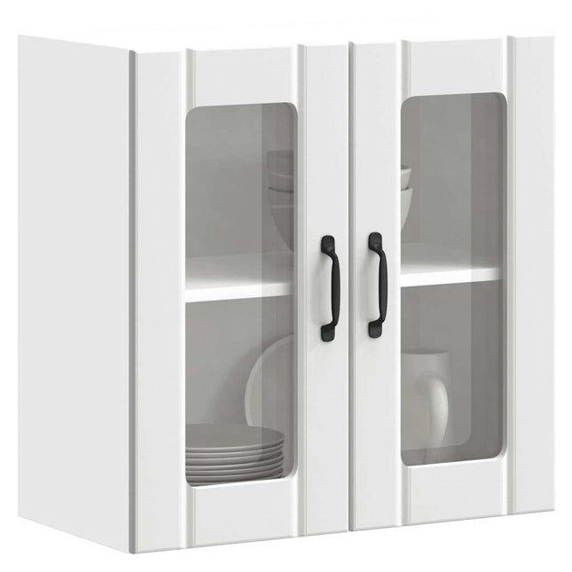 Pensile da Cucina con Porta in Vetro Lucca Bianco Truciolato