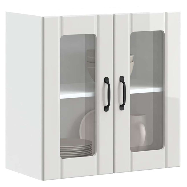 Pensile da Cucina con Porta in Vetro Lucca Bianco Lucido