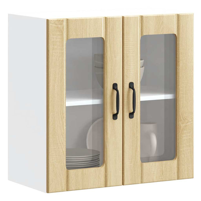 Pensile da Cucina con Porta in Vetro Lucca Rovere Sonoma