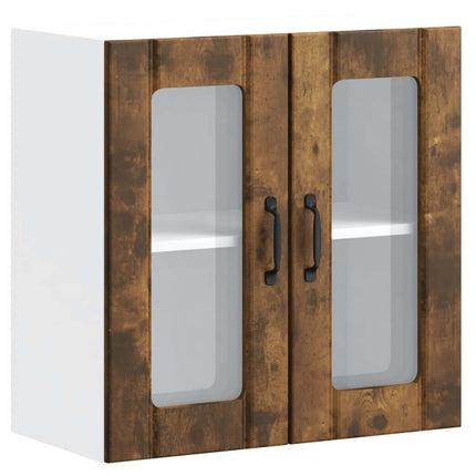 Pensile da Cucina con Porta in Vetro Lucca Rovere Fumo