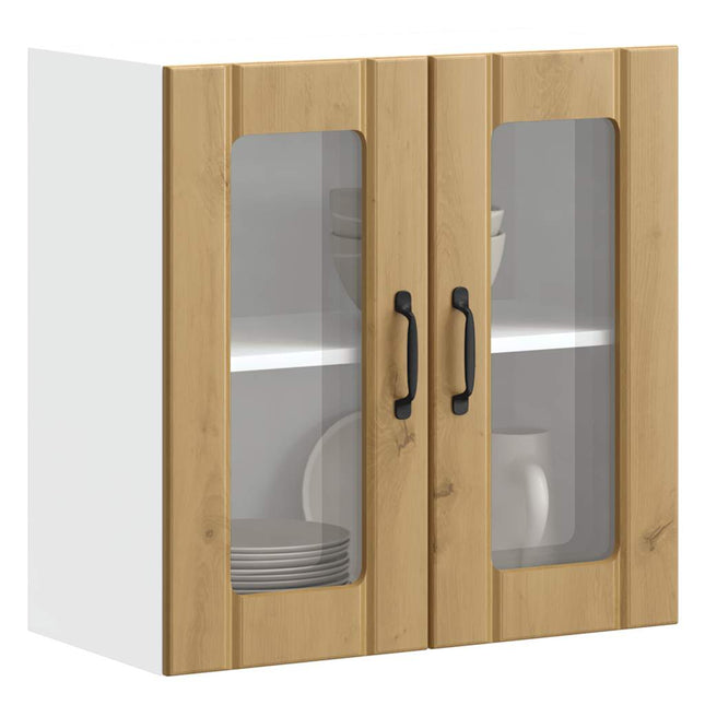 Pensile da Cucina con Porta in Vetro Lucca Rovere Artigianale