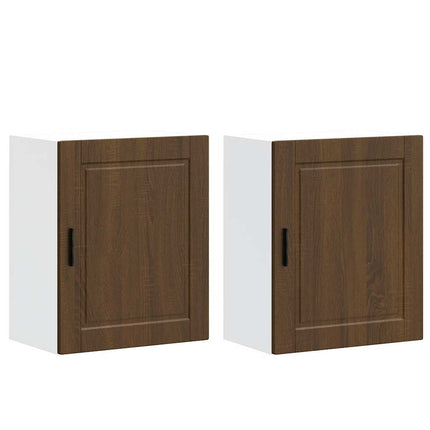 Pensili da Cucina 2 pz Porto Rovere Marrone Legno Multistrato